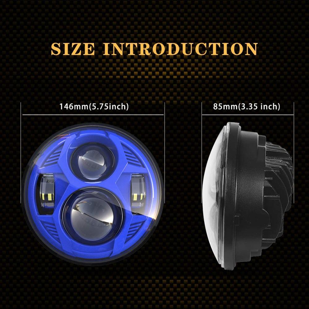 Für Harley Dyna FXCW FXCWC FXSBSE FXSTB 5,75 Zoll Runde LED Scheinwerfer Mit hoch/niedrig Strahl 51W Spinne bilden Motorrad Kopf Licht