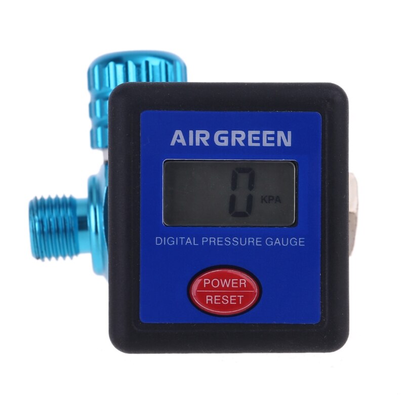 Compact Pressure Gauge with 3 Units PSI/Bar/Kpa Durable Pressure Air Gauge Regulator 1/4" Inlet &amp; Outlet Multipurpose