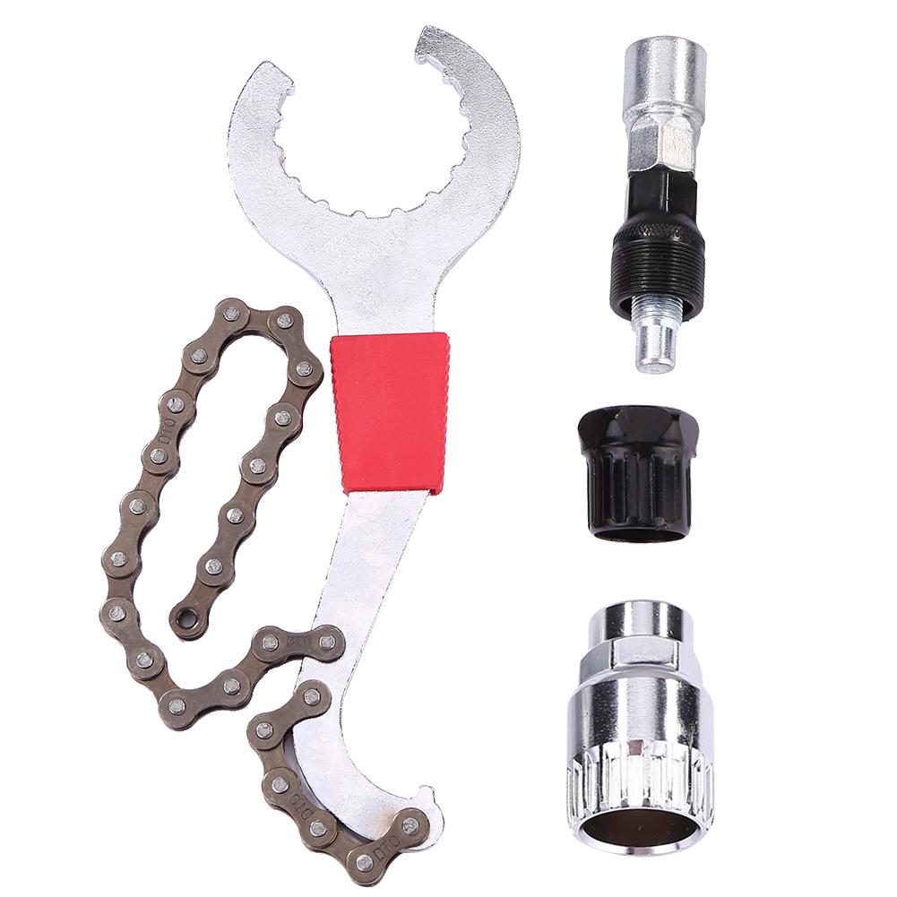 Mountainbike Reparatie Tool Kits Fietsketting Verwijdering/Bracket Remover/Freewheel Remover/Crank Puller Remover Outdoor Bike gereedschap: Default Title