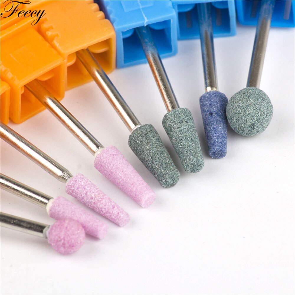 Boule caoutchouc ongles forets pierre céramique fraisage corindon coupeurs brosse électrique Machine rotative vernis manucure outils fefairy 4T