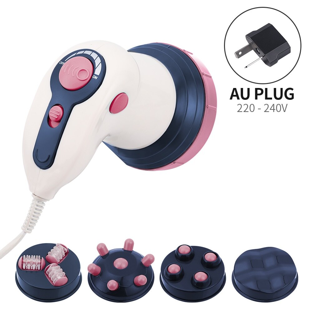 4 in 1 Elektrische Vibration voll Karosserie Massagegerät Abnehmen Massage Rolle für Taille Verlieren Gewicht Anti Zellulitis Körper Hebe Gerät: AU Violett Stecker