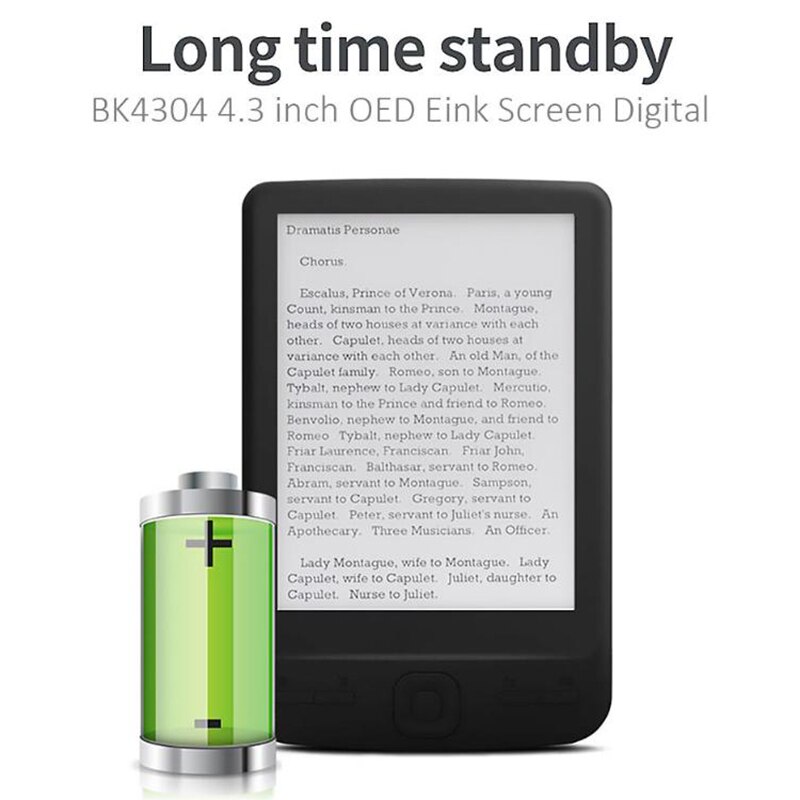 4.3 Inch E-Ink Ebook Reader 800X600 Ereader Elektronisch Papier Boek Met Front Licht Pu Cover