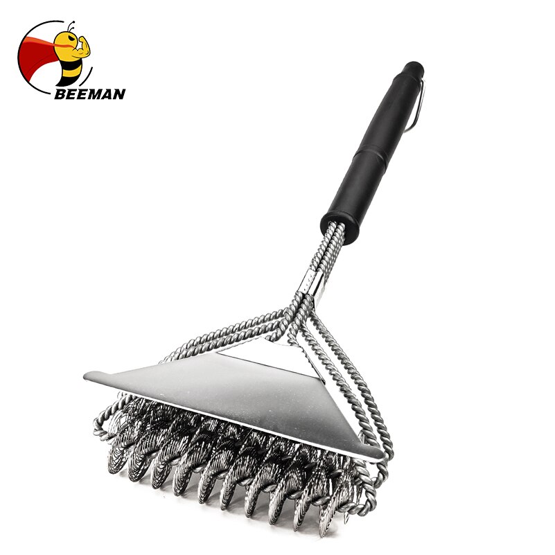 Beeman Grill Brush and Scraper, Best BBQ Cleaner, Perfect Tools for All Grill Types, Including Weber, Ideal Barbecue Accessories