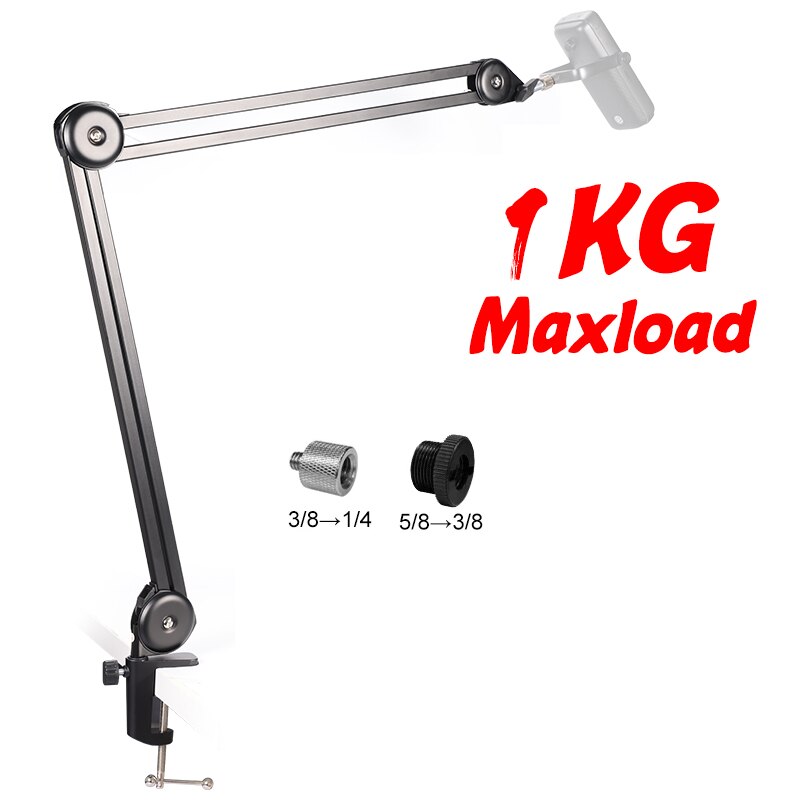 Ulanzi Microphone Boom Arm Stand Heavy Duty Adjustable Mic Suspension Boom Scissor Arm Stand for Blue Yeti Blue Snowball