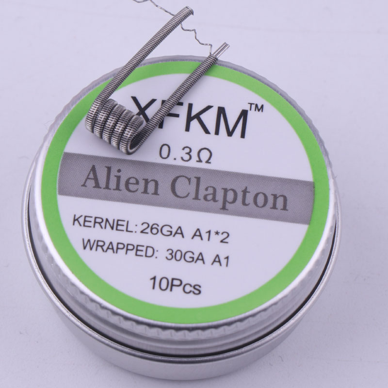 XFKM a1 316 Piatto Filo Ritorto Fused Clapton Bobine Alveare Premade Filo Avvolto Alien Mix Torsione Quad Tigre Riscaldamento Rda bobina: alien 0.3 a1