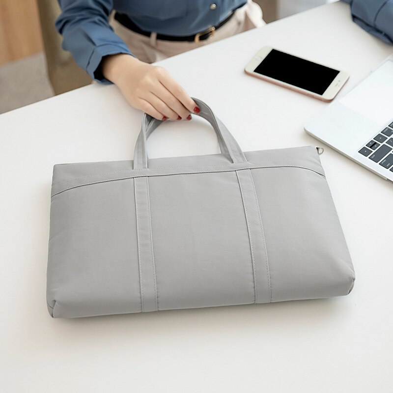 frauen Aktentasche Tasche A4 Dokument Taschen Weibliche Buch Handtasche Frauen 14 "Laptop Aktentaschen Neutral Büro Pendler Tasche: Gray