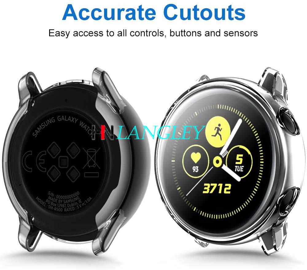 Compatibel met samsung galaxy watch active hoesje zachte tpu bumper volledige rondom screen protector galaxy watch active 40mm sm -r500