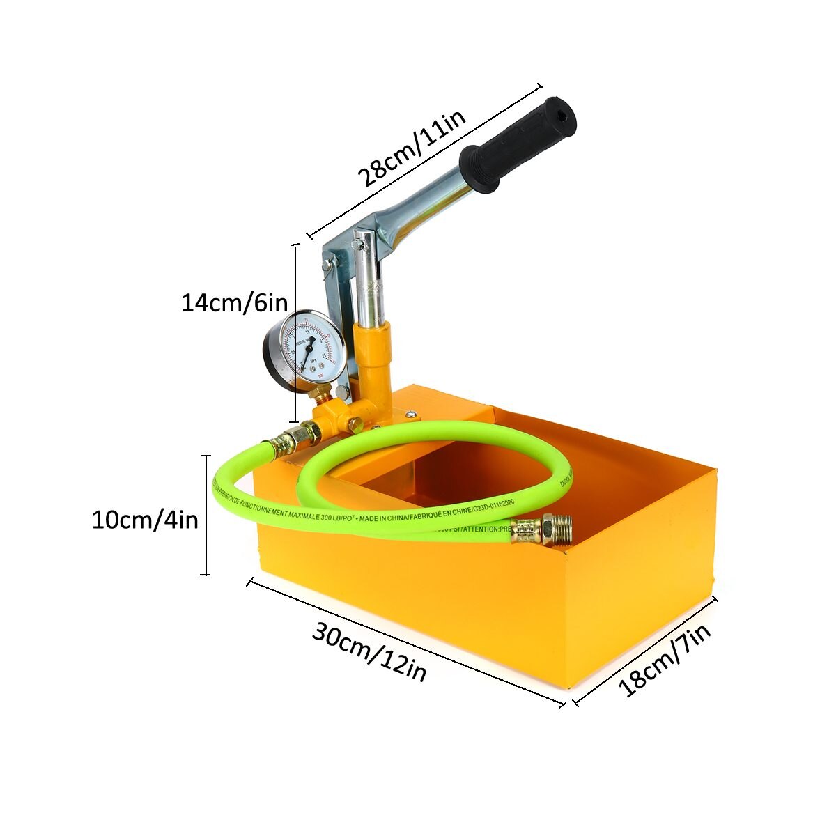 Water Pressure Tester 2.5MPa Pipeline Tester 25KG Manual Hydraulic Water Pressure Test Pipeline Tester Pump Machine with Hose
