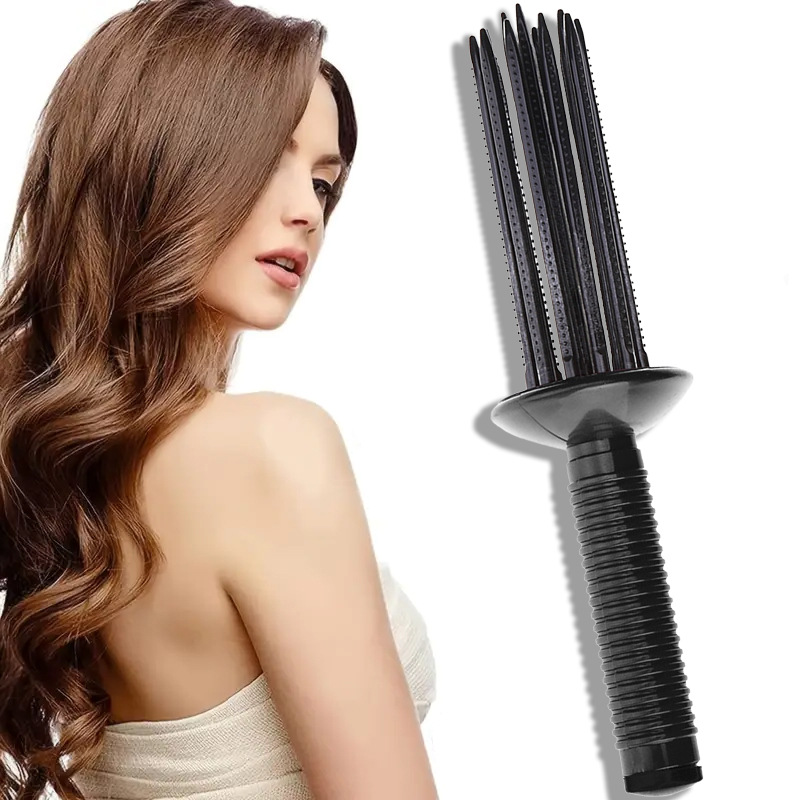 Brosse à cheveux ronde professionnelle, 1 pièce, rouleau de friser moelleux, peigne rond, baguette à friser, outils de coiffure pour Salon de coiffure: Rose Rouge