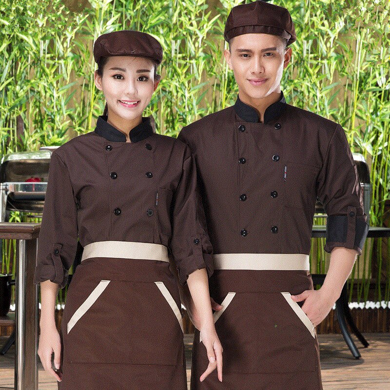 neue stil 3 farben unisex Koch kleidung Kellner mann und frau Uniform Kochjacke Restaurant arbeit kleidung