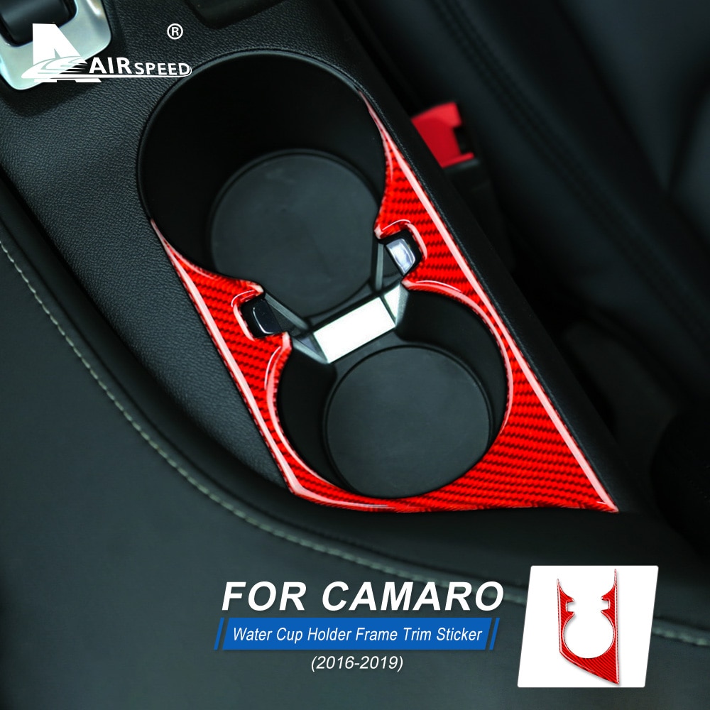Airspeed Red Carbon Fiber Voor Chevrolet Camaro Accessoires Interieur Auto Bekerhouder Frame Panel Trim Stickers