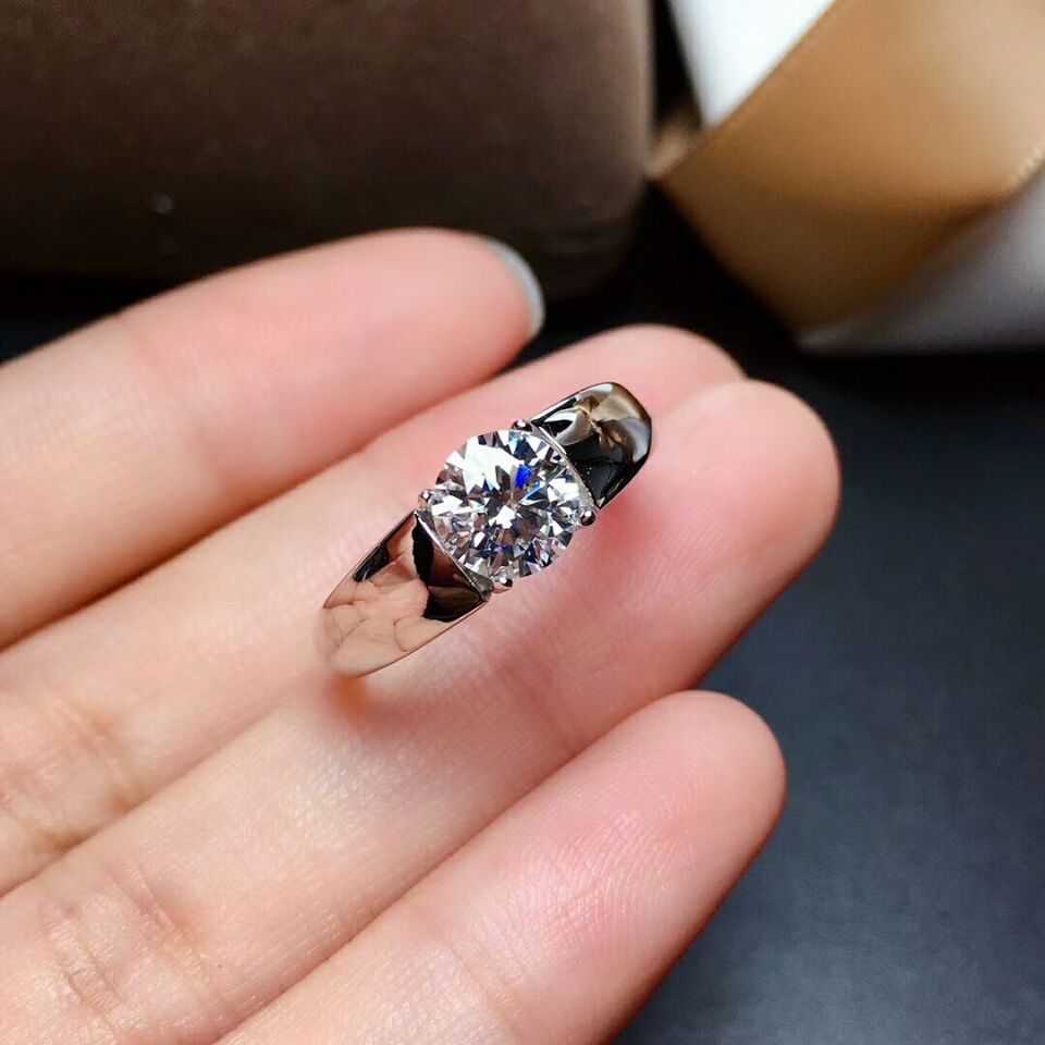 MeiBaPJ 0.5/1/2 Carati Moissanite Della Pietra Preziosa Anello di Diamante di Modo D Colore VVS 925 Sterling Silver Belle Monili di Cerimonia Nuziale per delle donne