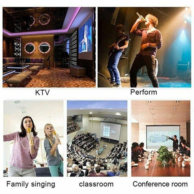 Portable Bluetooth Wireless Microphone Portable Home Party Handheld Karaoke Speaker Player Singing Recorder Mic For Ios Android