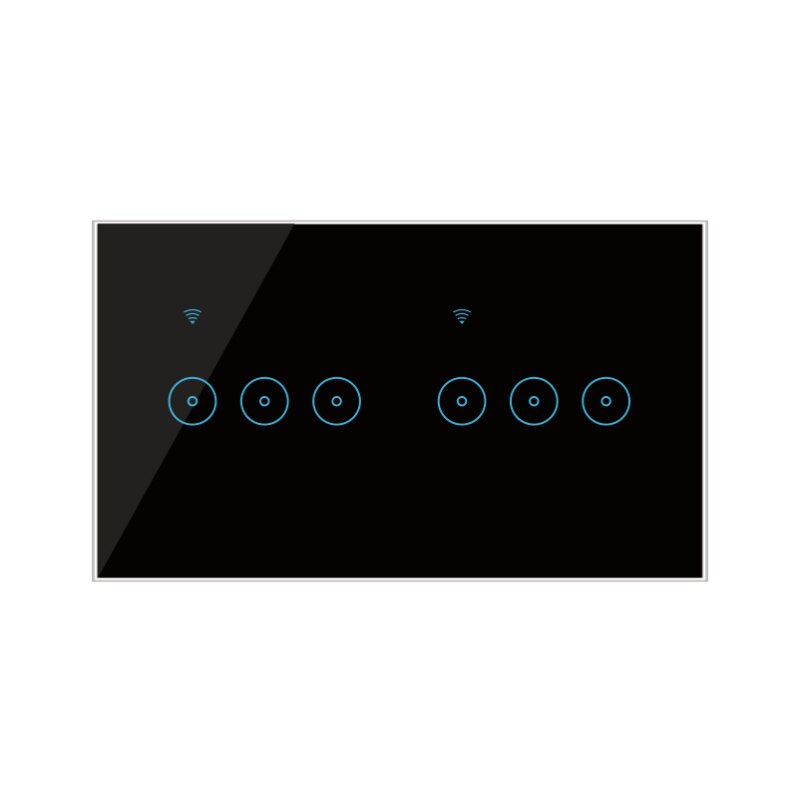 EWelink-enchufe inteligente de pared con Wifi y 4/5/6 entradas, Control por voz, funciona con Alexa, Google Home: 6 gang black