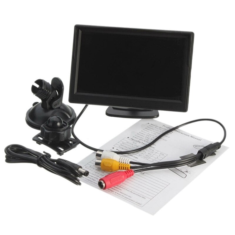 5 Inch Tft Lcd Car Rear View Monitor + 2 Stand Voor Reverse Backup Camera Vcr Dvd