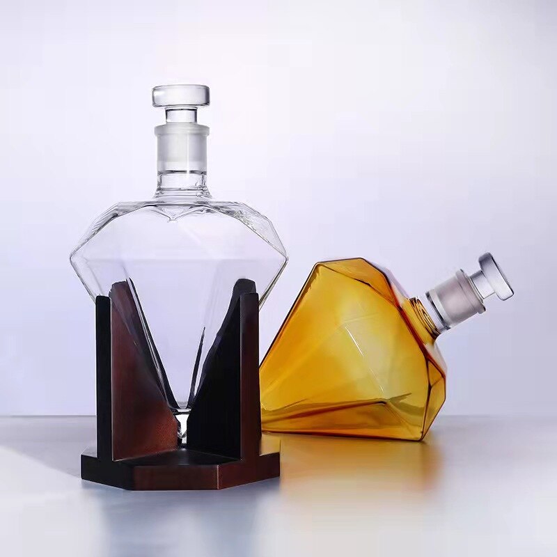 Vodka Diamant Wijn Container Hoge Borosilicaatglas Fles Afgesloten Transparante Creatieve Wijn Fles Craft Ginseng Wijn Fles