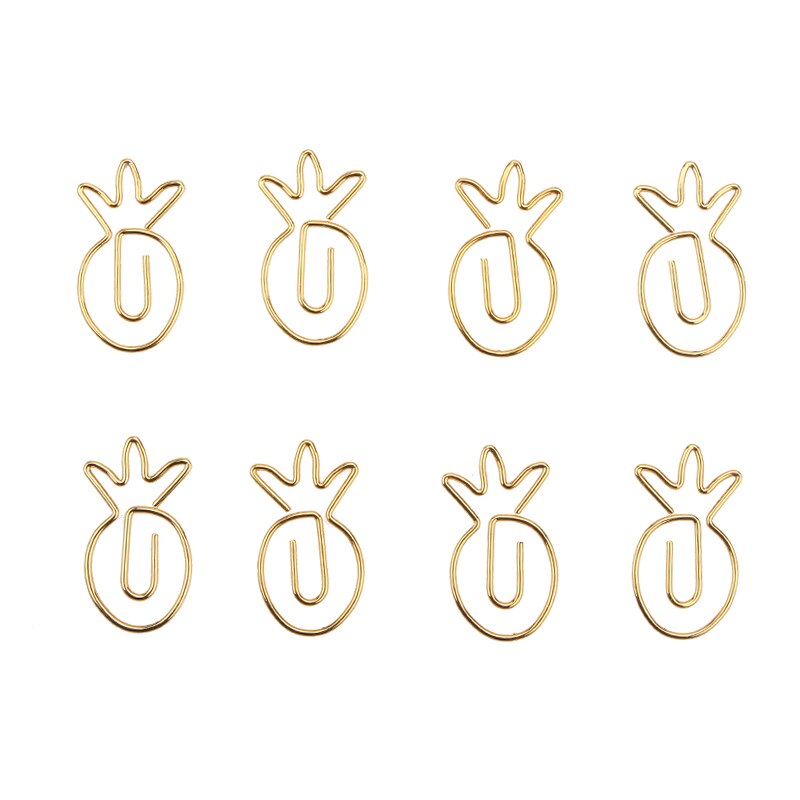 Trombone ananas doré en forme spéciale, trombone doré, décor or pour bureau, papeterie fournitures de bureau