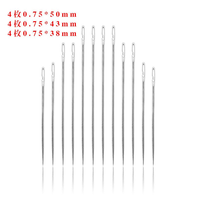 10bag/lot One Second-Needles Self Threading Needles Hand Sewing Side Opening Needles Blind Needle Steel Sewing Needle Darning: E12pcs