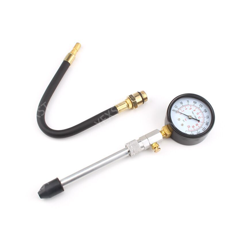 0-300Psi 21kg/cm 21bar 2100kpa Petrol Engine Compression Tester Set Easy-Reading 1/2" Dia Gauge with 14mm/18mm Adapter &amp; 6" Stem