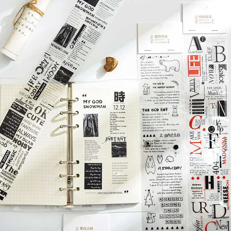 Collage Letters Huisdier Transparedecorative Stickers Scrapbooking Sticker Stationaire Album Kantoor Accessoires Art Supplies