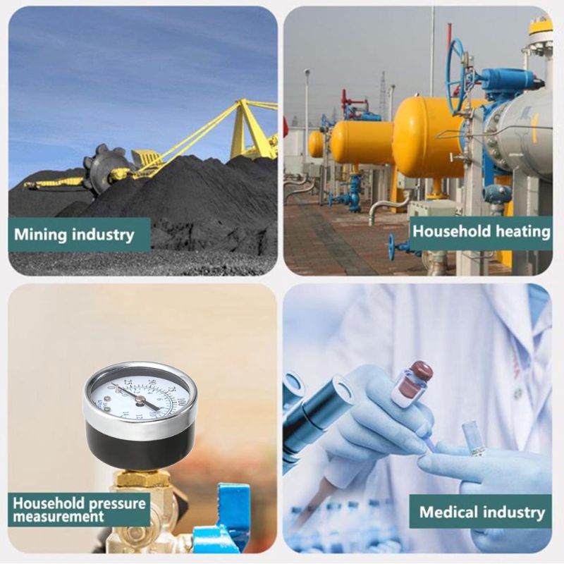 Air Pressure Gauge Air compressor 2\" face 0-200 PSI Back Mount 1/4\" npt 0-14Bar