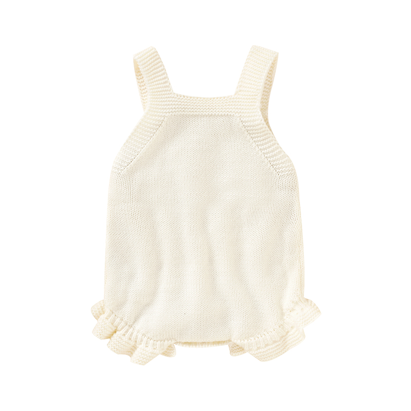 Gebreide acryl spaghettibandjes mouwloze baby meisjes zomer rompertjes draagbare baby jumpsuit peuter bodysuit voor 0-18 maanden
