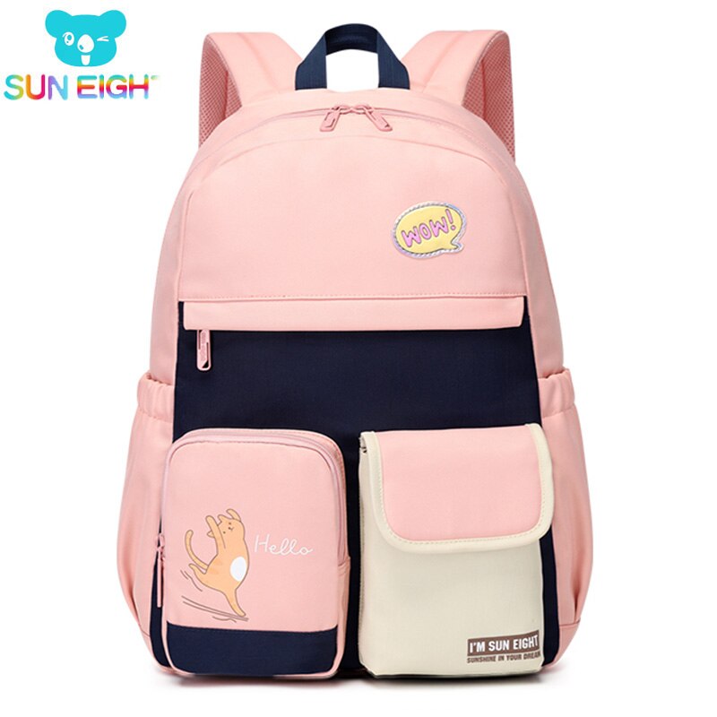 2022 Girl Backpack Waterproof School Bags For Girls Lovly Bookbag Patchwork Nylon