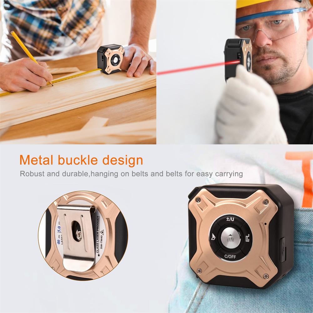Infrared Level Line Tape Multipurpose Horizon Vertical Measure Inch Ruler Retractable Rangefinder Measuring Diagnostic Tool