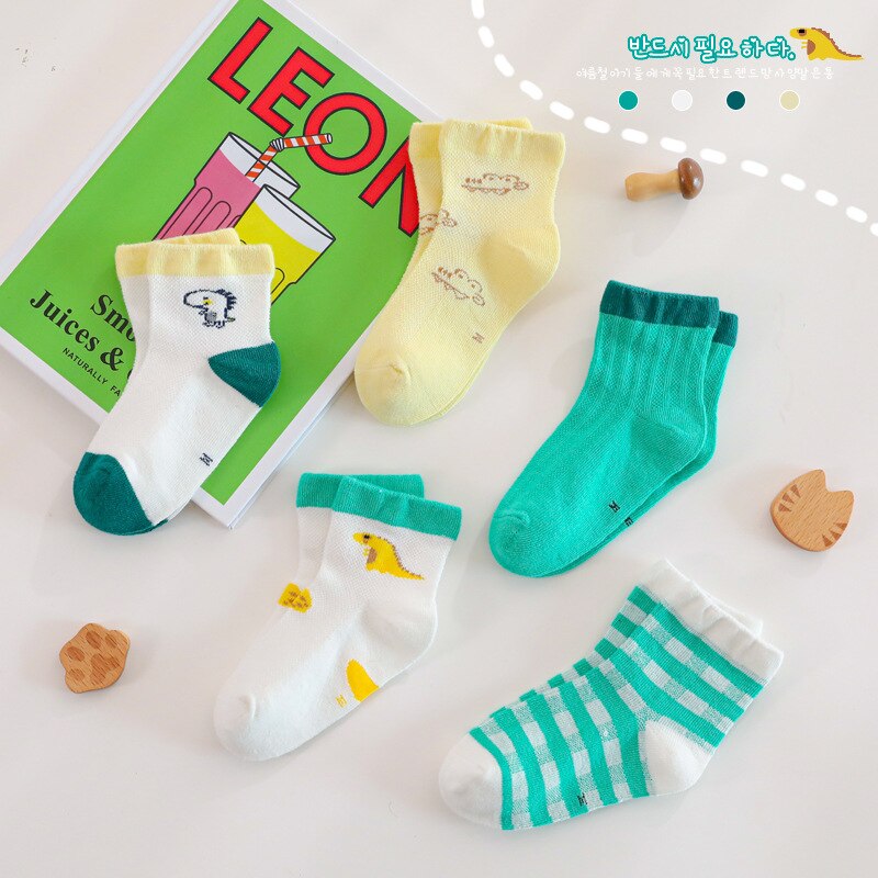 5 Paare Frühling Sommer freundlicher Socken für Mädchen Neugeborenen Jungen Socken Cartton freundlicher Sport Baumwolle Socken