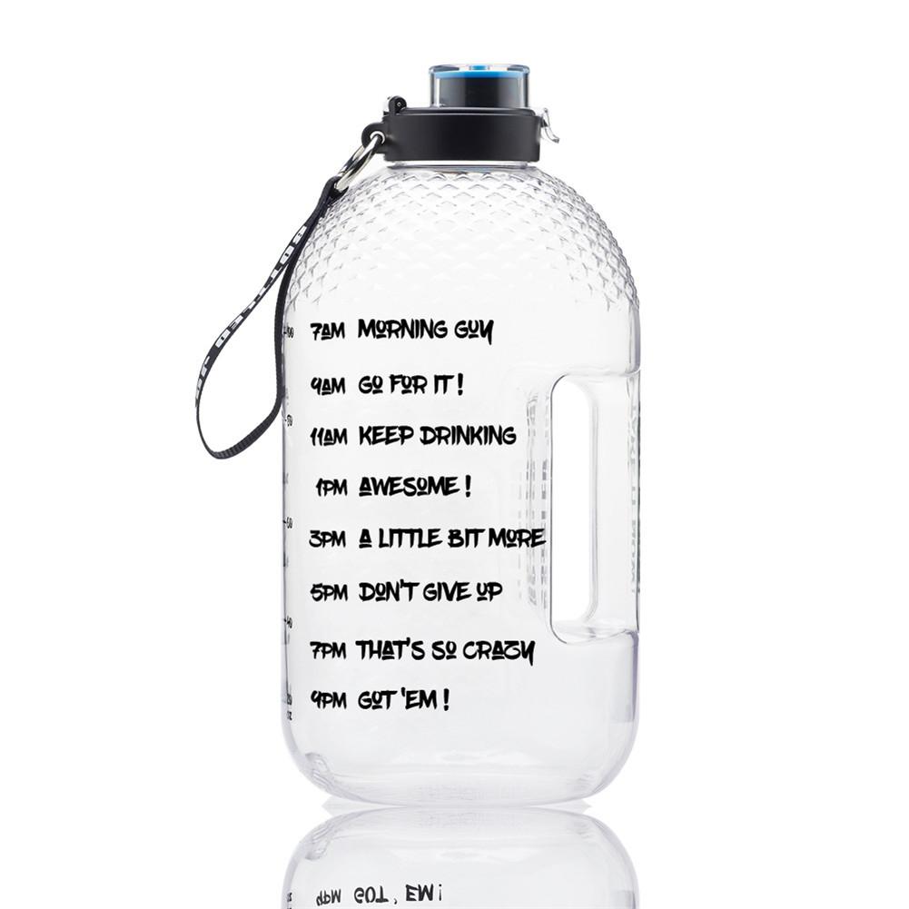 Botella de agua grande portátil PETG de 3.78L, jarra de agua deportiva de 1 galón con marcador de tiempo para acampar al aire libre: Default Title