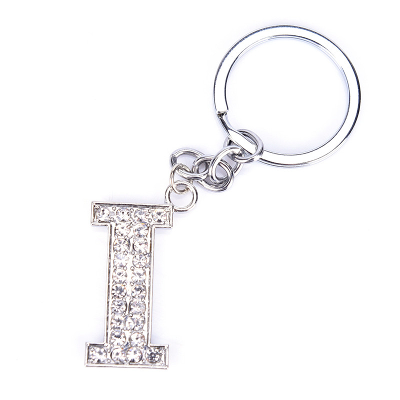 Crystal Rhinestone Alfabet Sleutelhanger Beginletter Sleutelhanger Keten Unisex Sleutelhanger Letters: I