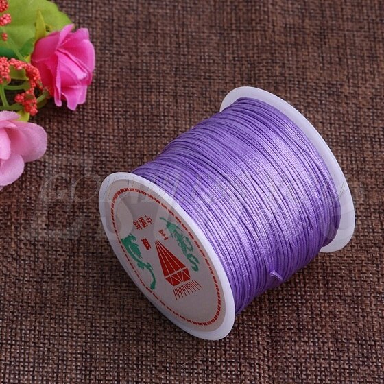 1Roll 0.8mm 45M Nylon Chinese Knot Macrame Bracelet Braided Cord Thread String: Light Purple
