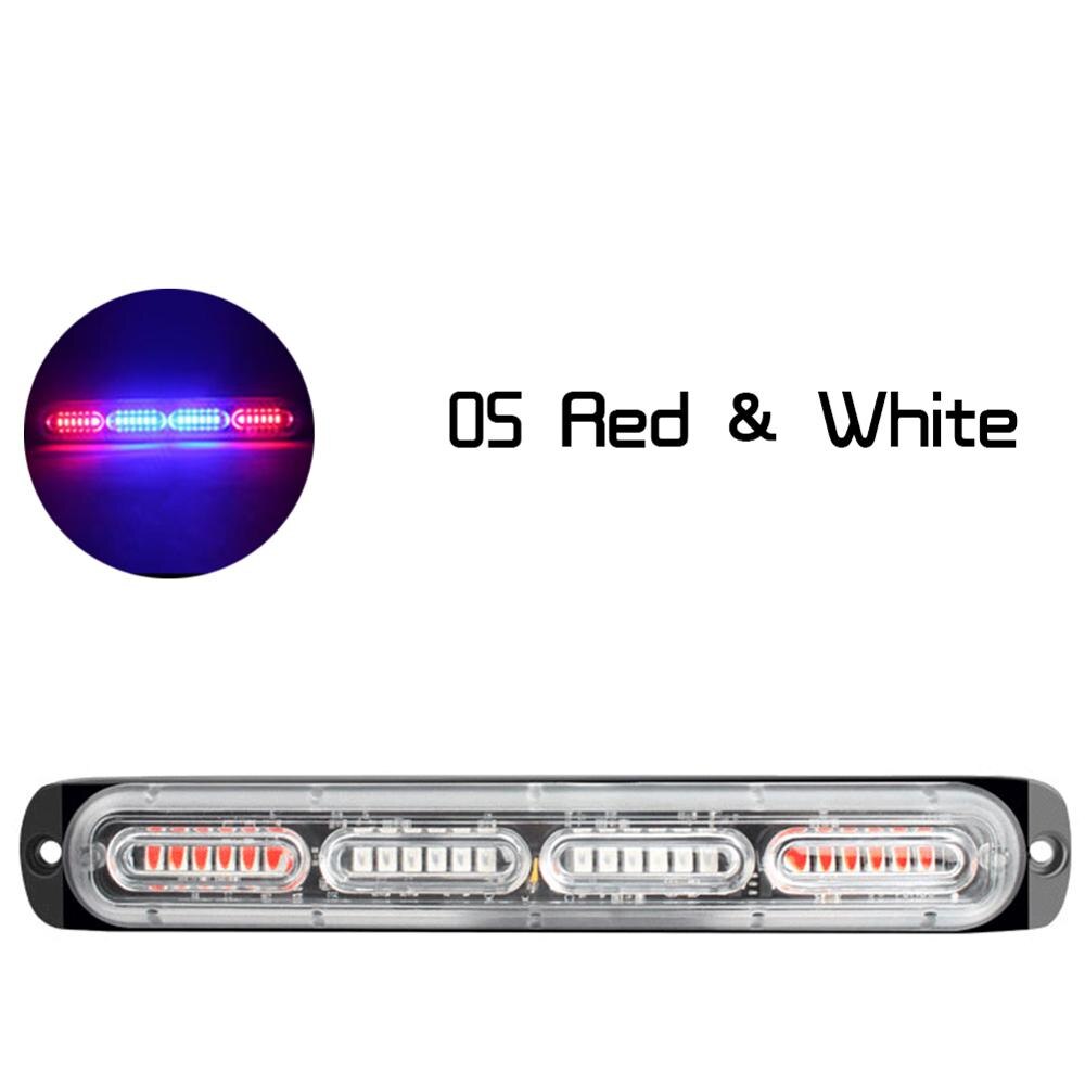 Auto 24 led bar strobo valot vilkku fso auto salama poliisi vilkku stroboskoopit stroboskooppi valo poliisi led valo vilkkuvalo: Punainen valkoinen