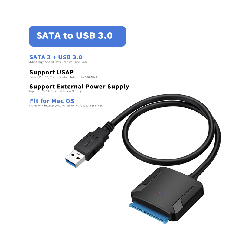 SATA 3 naar USB 3.0 kabeladapter 3,5 HDD 2,5 SSD-adapter geschikt voor Windows 7/8/10/11, voor Mac OS X, externe harde schijf snoeradapter: Oranje