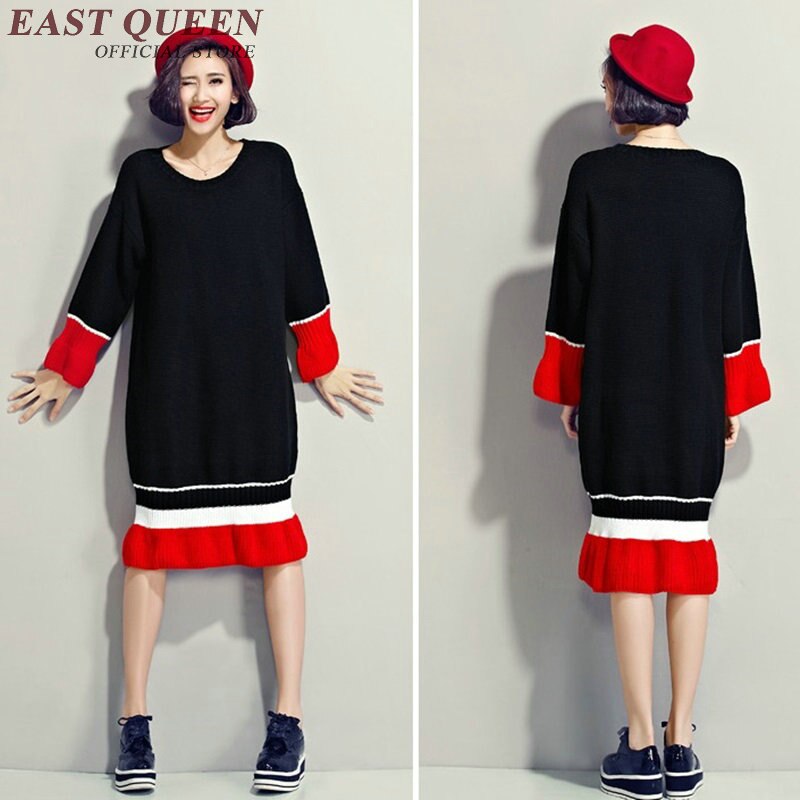 Women winter sweater dress female Autumn winter dress long knitted sweater dress KK1760 H