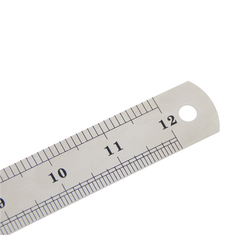 1 pc rustfrit stål metal lineal metrisk regel præcision dobbeltsidet måleværktøj 30cm