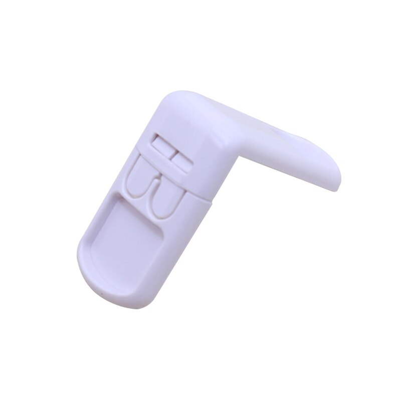 Child Safety Cabinet Lock Latch For Kitchen Storage Doors Drawers Cupboard Double Snap Right Angle Lock 1PC: White