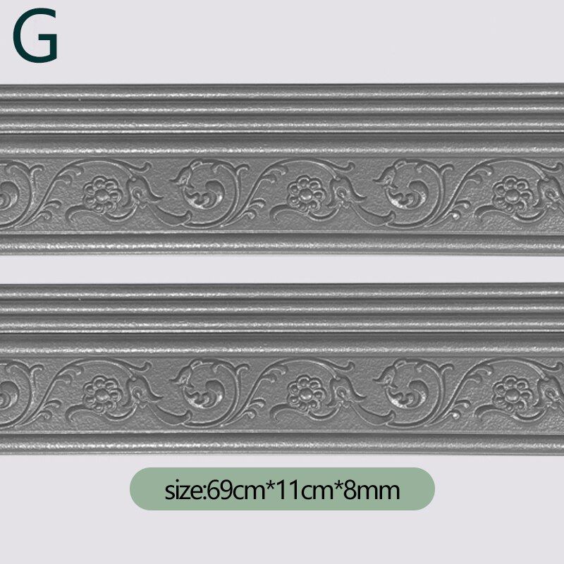 Self Adhesive 3D Foam Wall Stickers Waterproof Baseboard Wallpaper Border Wall Sticker Living Room Bedroom House Decorations: G