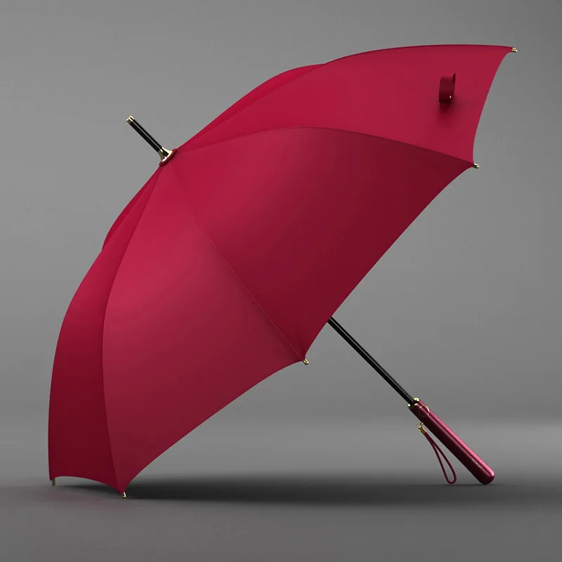 Olycat – Long parapluie Anti UV pour femmes, , de styliste, pour l&#39;extérieur, le Golf, le soleil, coupe-vent, Parasol de plage: Red