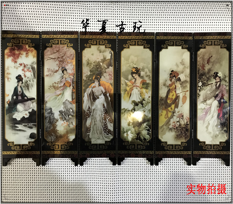 Exquisite antique lacquerware small screen decoration Riverside picture in Qingming Dynasty: 4
