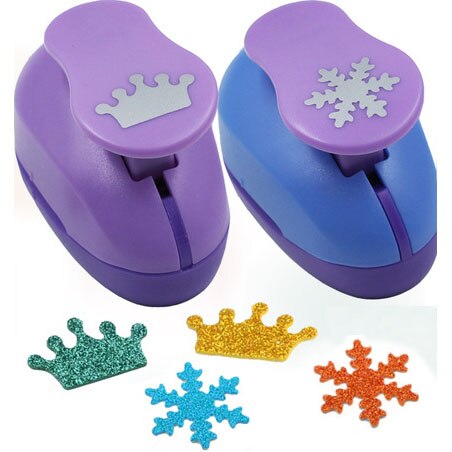 2.5cm(1 inch) Circle and Wave Circle Shape hole punch set Puncher Crafts Scrapbooking round DIY Paper Cutter Punches Free ship: Crown and Snowflake