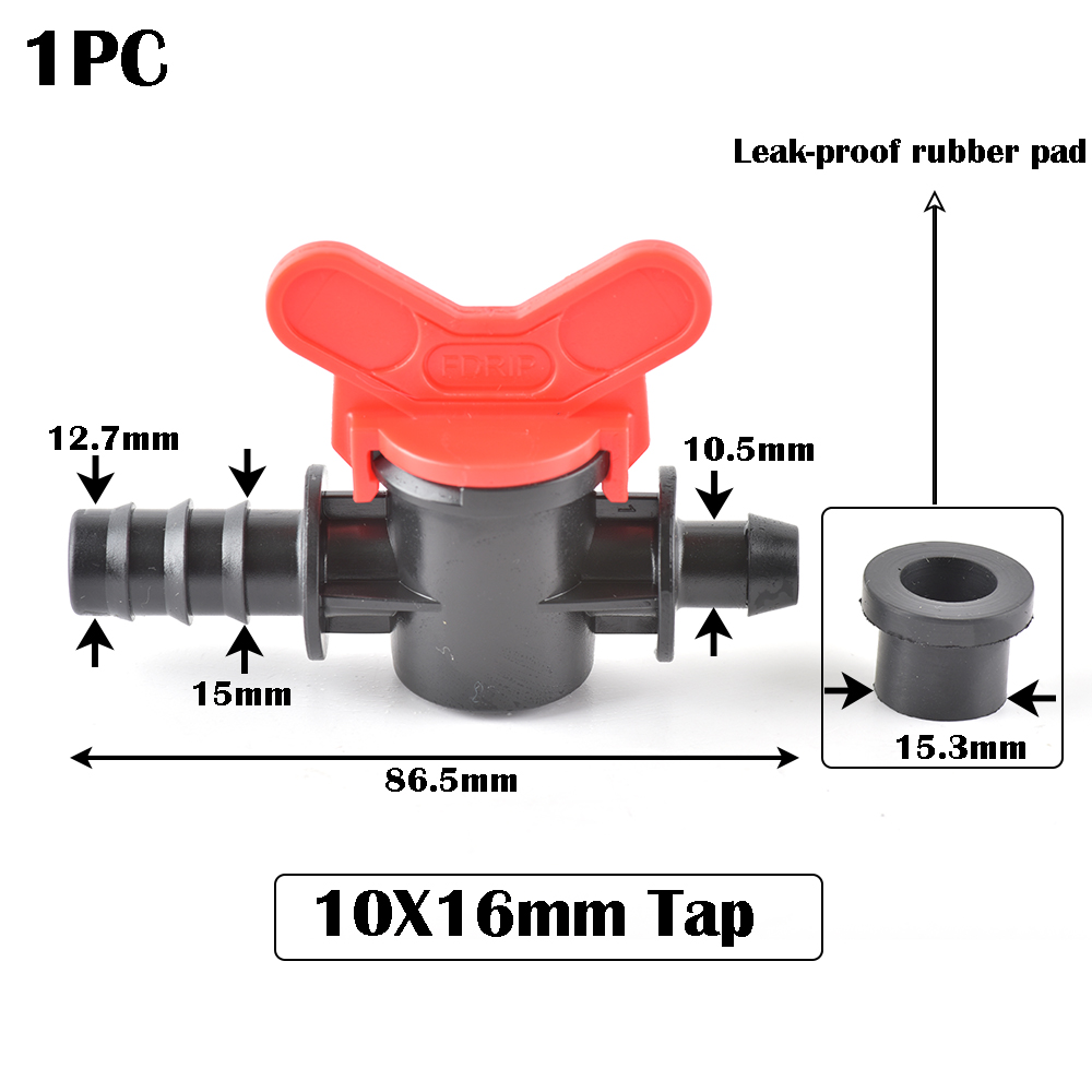 Miniature Plastic Shut Off Coupling Valve Connectors for 4/7 8/11 10/16/20/25mm Hose Garden Water Irrigation Pipe Adaptor Barb: E