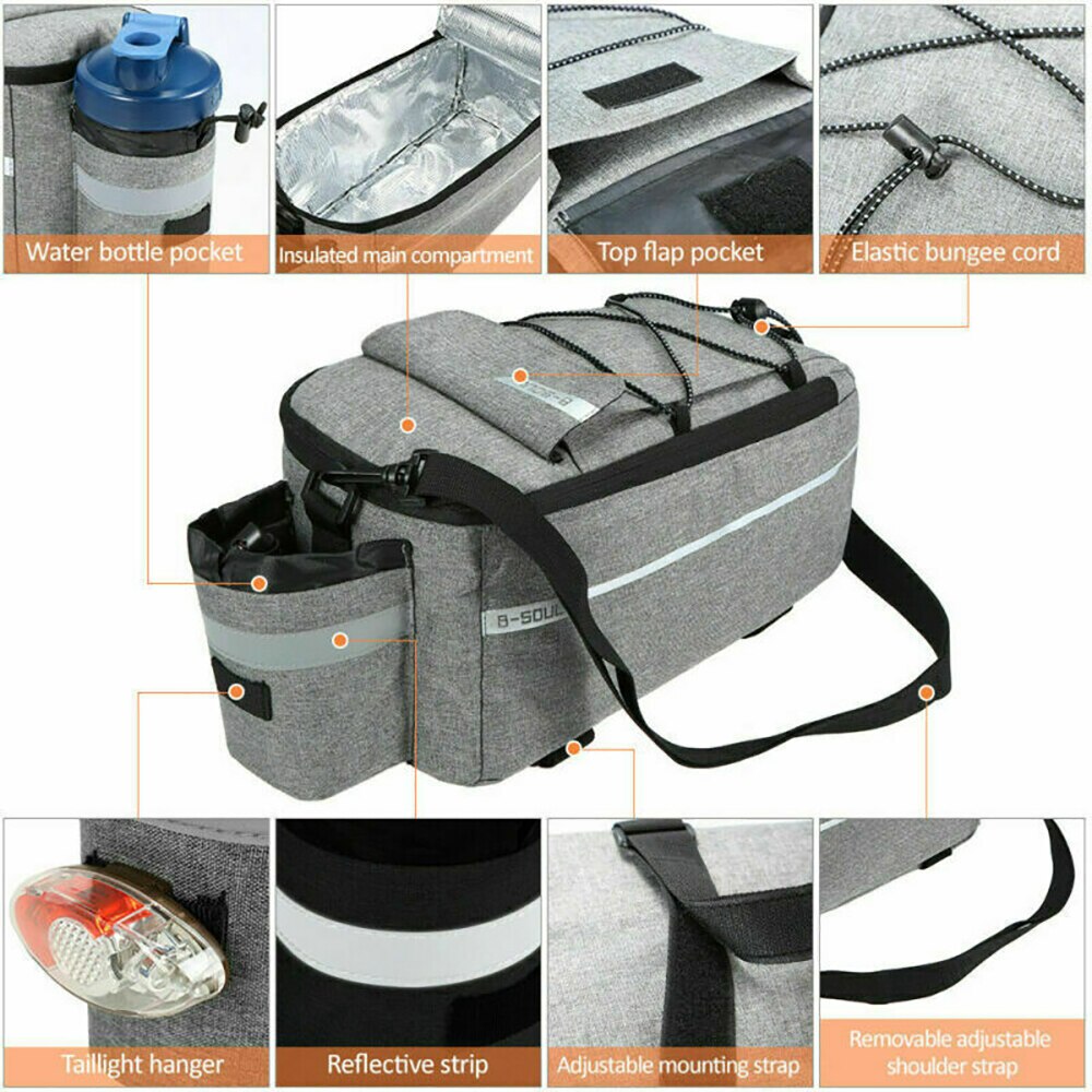 Bike Rear Bag Waterdichte Fiets Dubbele Fietstas Fiets Achter Zakken Mountainbike Zadel Rek Kofferbak Opslag Pakket Bagage