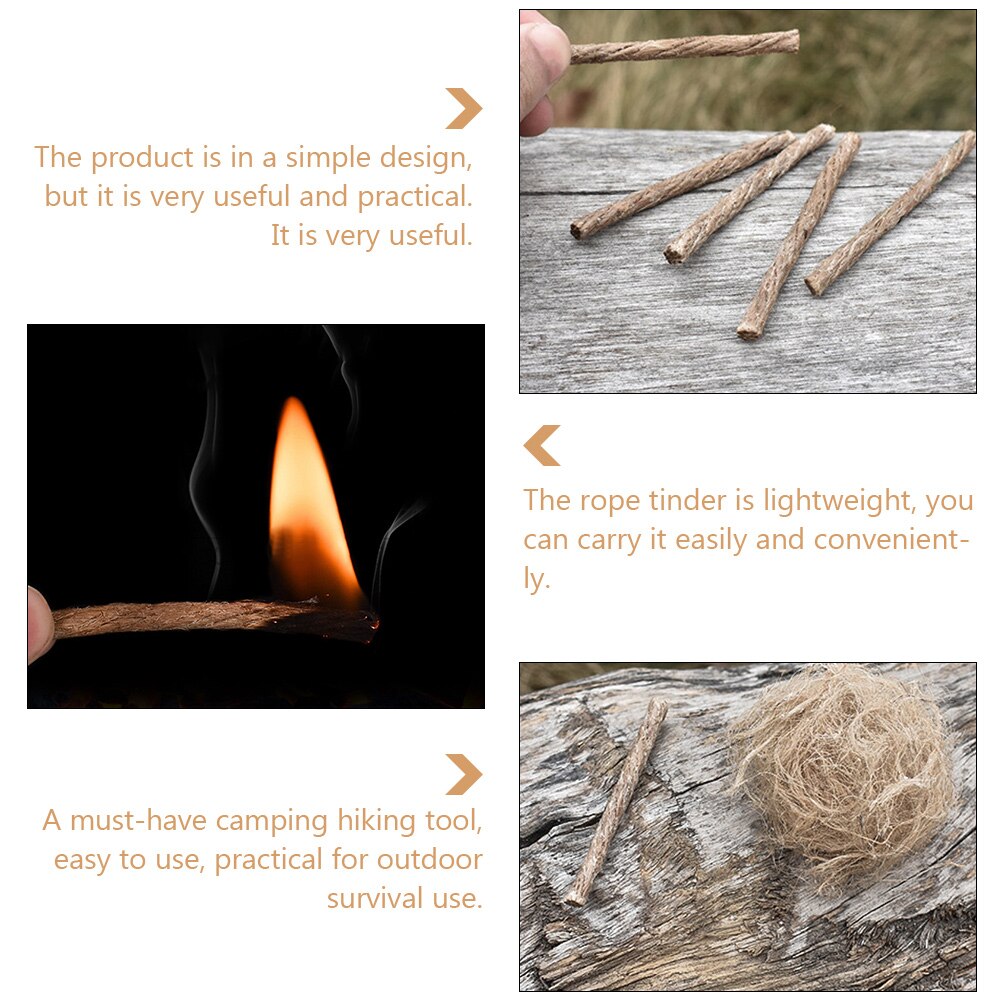 30Pcs Outdoor Fire Ropes Camping Fire Starters Convenient Tinder Ropes Outdoor Supply