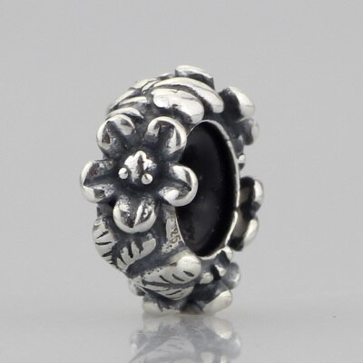 Authentic 925 Sterling Silver Spacer Stopper Mocha Bow Flower Footprint Bead Charm Fit Original Bracelet Jewelry: 8