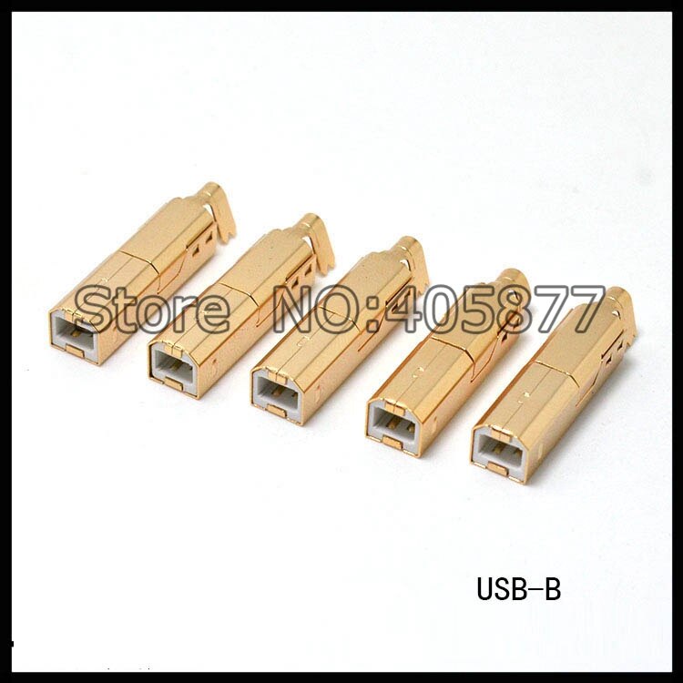 Een Set Koperen Vergulde USB Een + USB B Type A-B Plug Voor DIY Usb ...