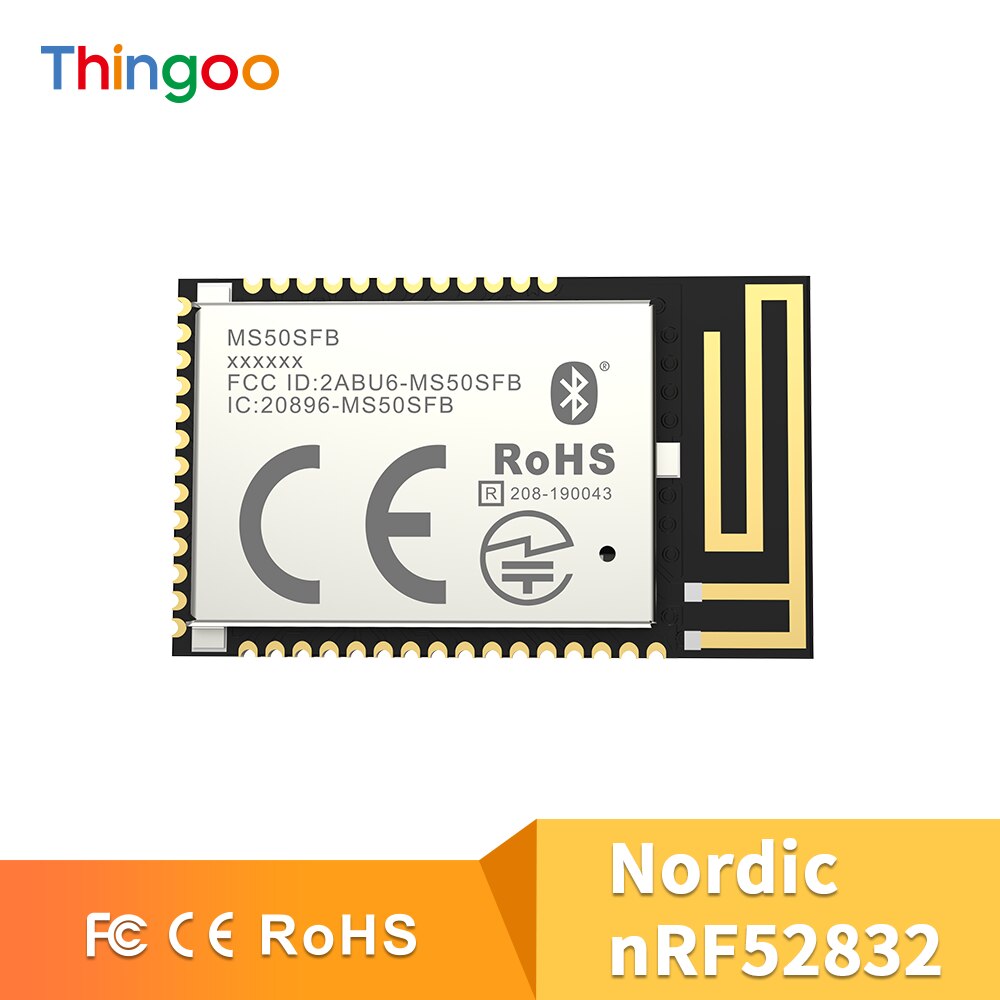 Iot Ble 5.0 Module 2.4Ghz Bluetooth Ontvanger Laag Energieverbruik Nrf52832 Module Met Pcb Antenne