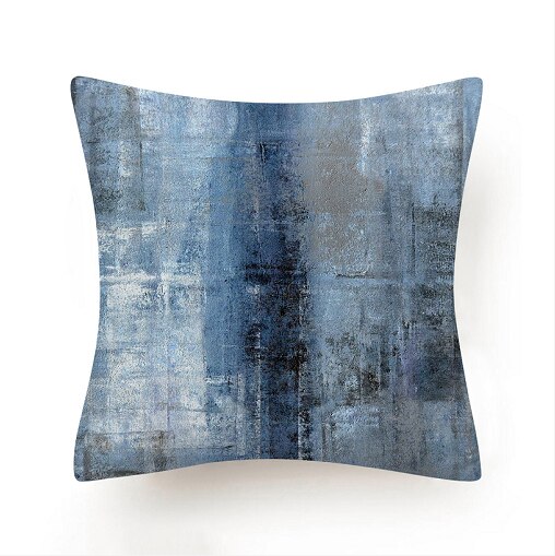 45X45cm bleu sarcelle impression feuilles vertes Polyester taie d'oreiller taille doux fibre coussin canapé voiture housse de coussin maison taie d'oreiller: 6