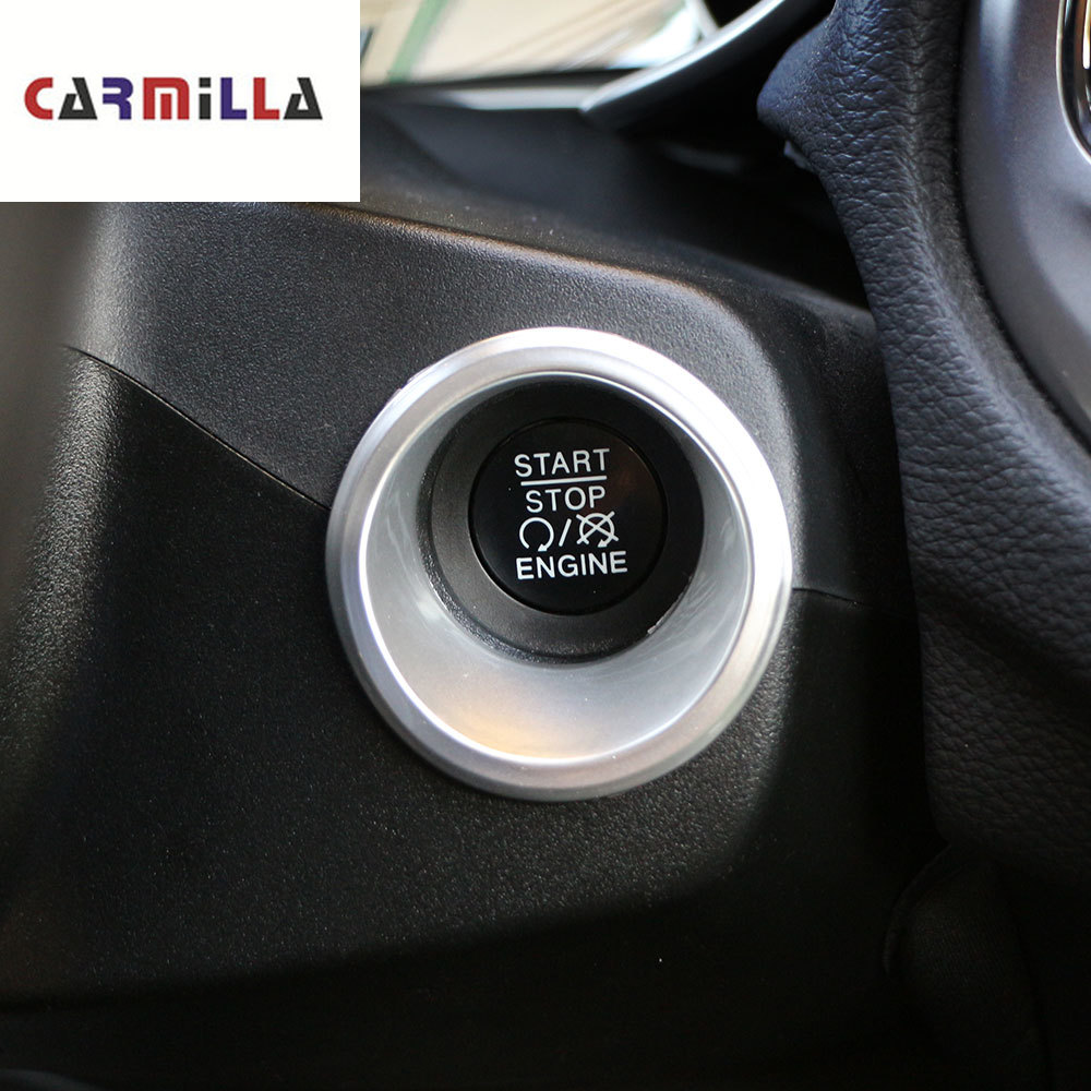 Car Chrome Ignition Switch Key Decoration Ring Circle Trim for Jeep Compass 2th Renegade - Stickers