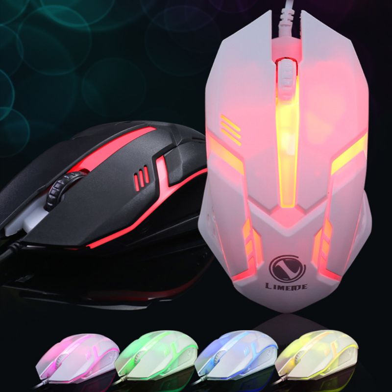 1 sett led lys bakgrunnsbelysning mekanisk følelse gaming tastatur og kablet mus combo sett led lys for datamaskin pc